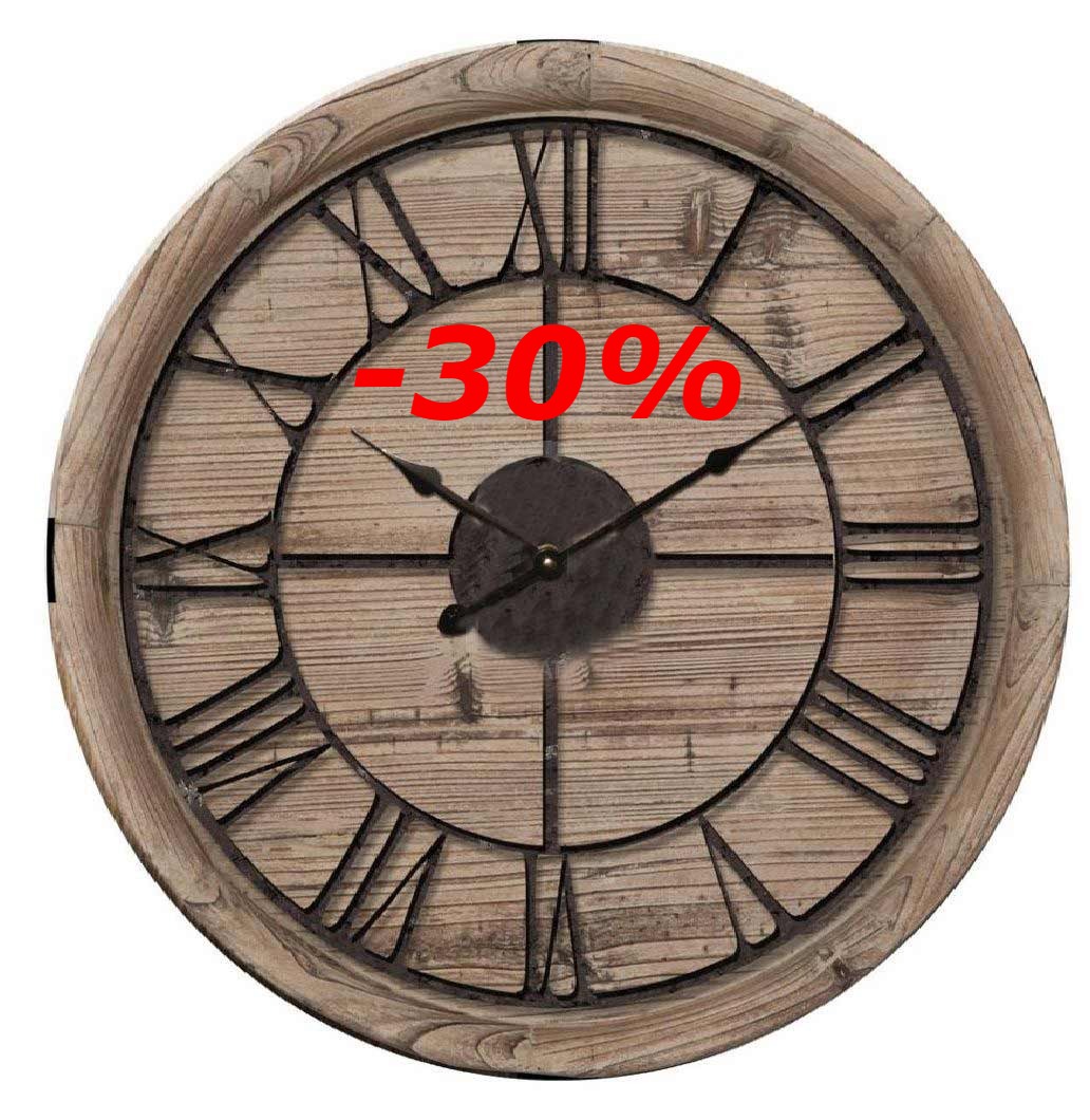 Orologio legno e metallo RE-146858 diam60cm €89-30%=62,30