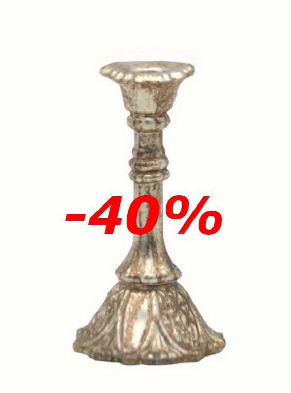 Candeliere vetro anticato art A31295 diam10x18h €19-40%=11,40