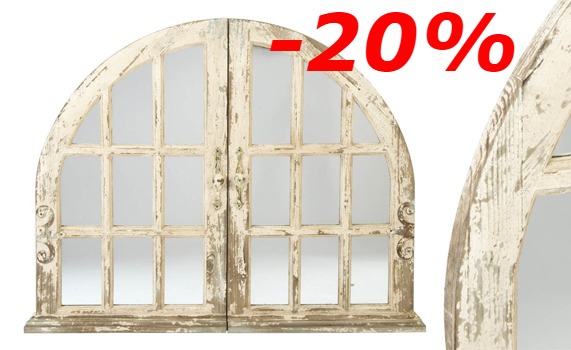Specchio finestra decapato set 2 pz art ES-192036 101x5x80h €219-20%=175,20