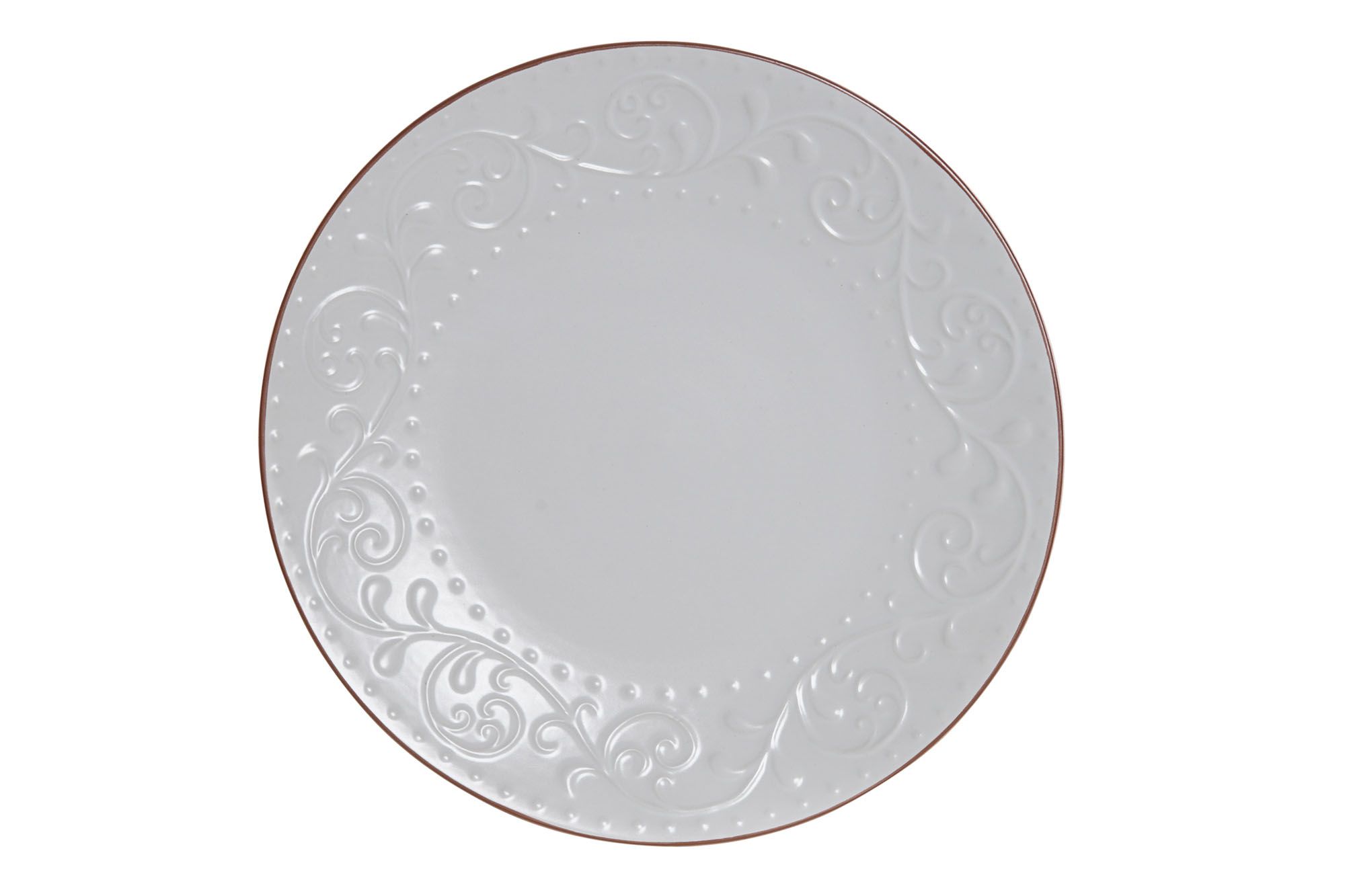 Servizio 6 piatti piani ceramica bianca art PC-188250 diam27x3h €49