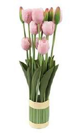 Tulipani in contenitore 4 colori art JA-189233 diam20x46h €17cad