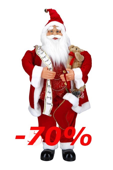 Babbo Natale con LED movimento e musica art 237931 42x28x90h €169-70%=50,70